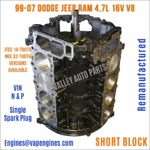 99-07 Reman Dodge Jeep RAM 4.7 Engine Short Block front